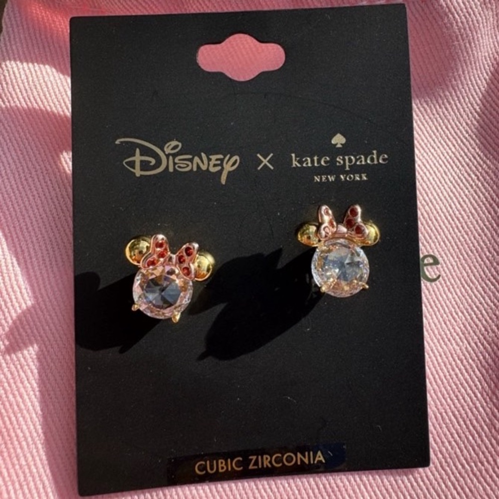 Disney Kate Spade New York Minie Mouse Stud Earings in Clear Multi